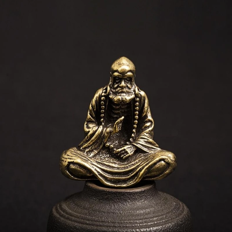

Antique Bronze Solid Buddha Statue Bodhidharma Patriarch Ornament