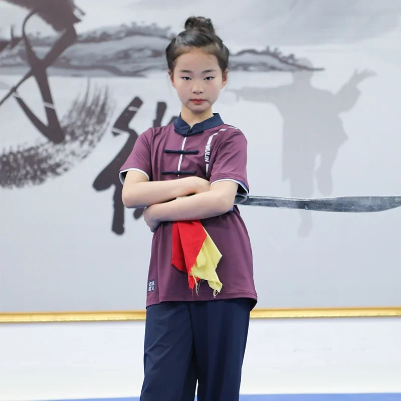 

Summer Short Sleeve Wulin Alliance Leader's New Summer Martial Arts Training Clothes For Boys And Girls Multicolor Breathable