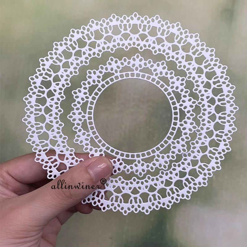 

Flower lace round frame Metal Cutting Dies Stencils Die Cut for DIY Scrapbooking Album Paper Card Embossing
