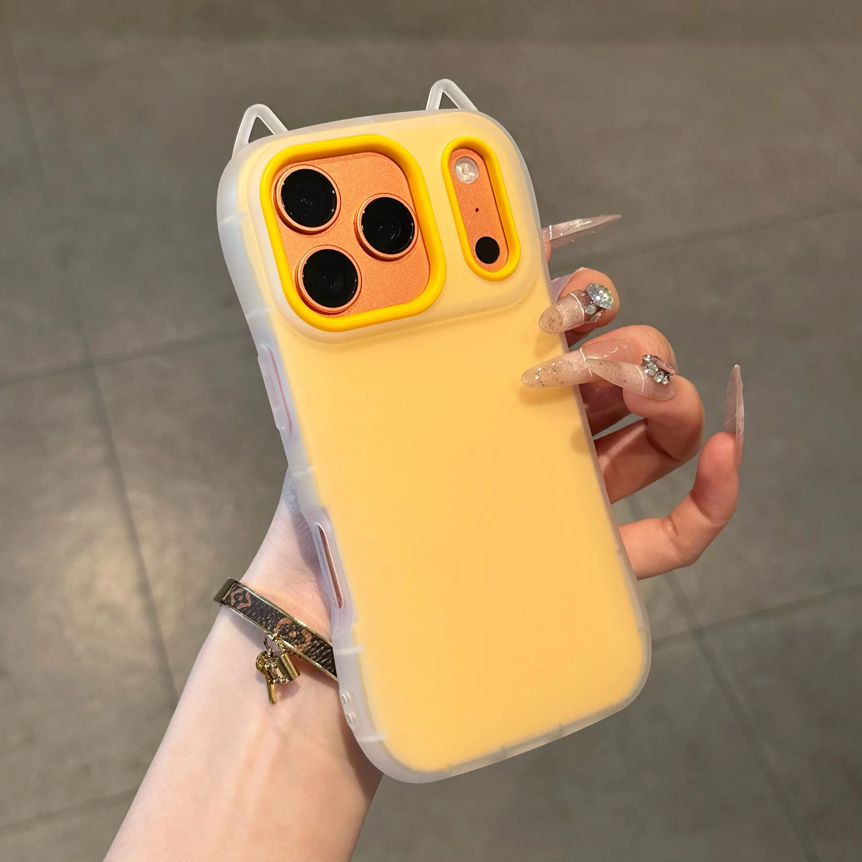 Candy Color 3D Cat Ear Silicone Phone Case - Soft, Protective, and Cute