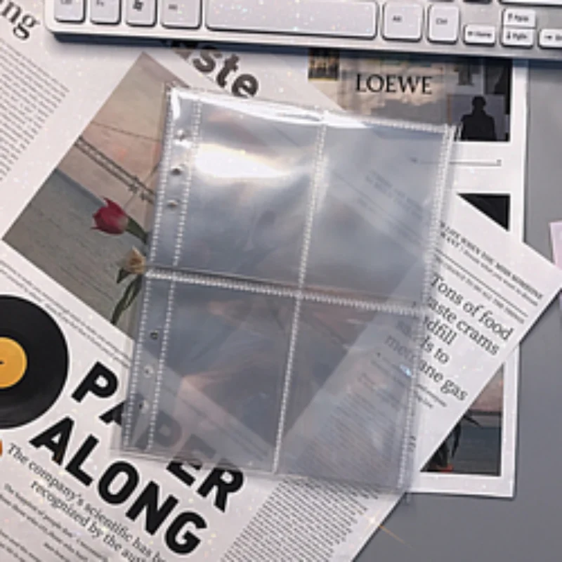 

10pcs A5 Transparent Loose-leaf Pouches Photo Album pages Protection 6 Ring Binder Refillable Pp Photo Sleeves Cards sheets