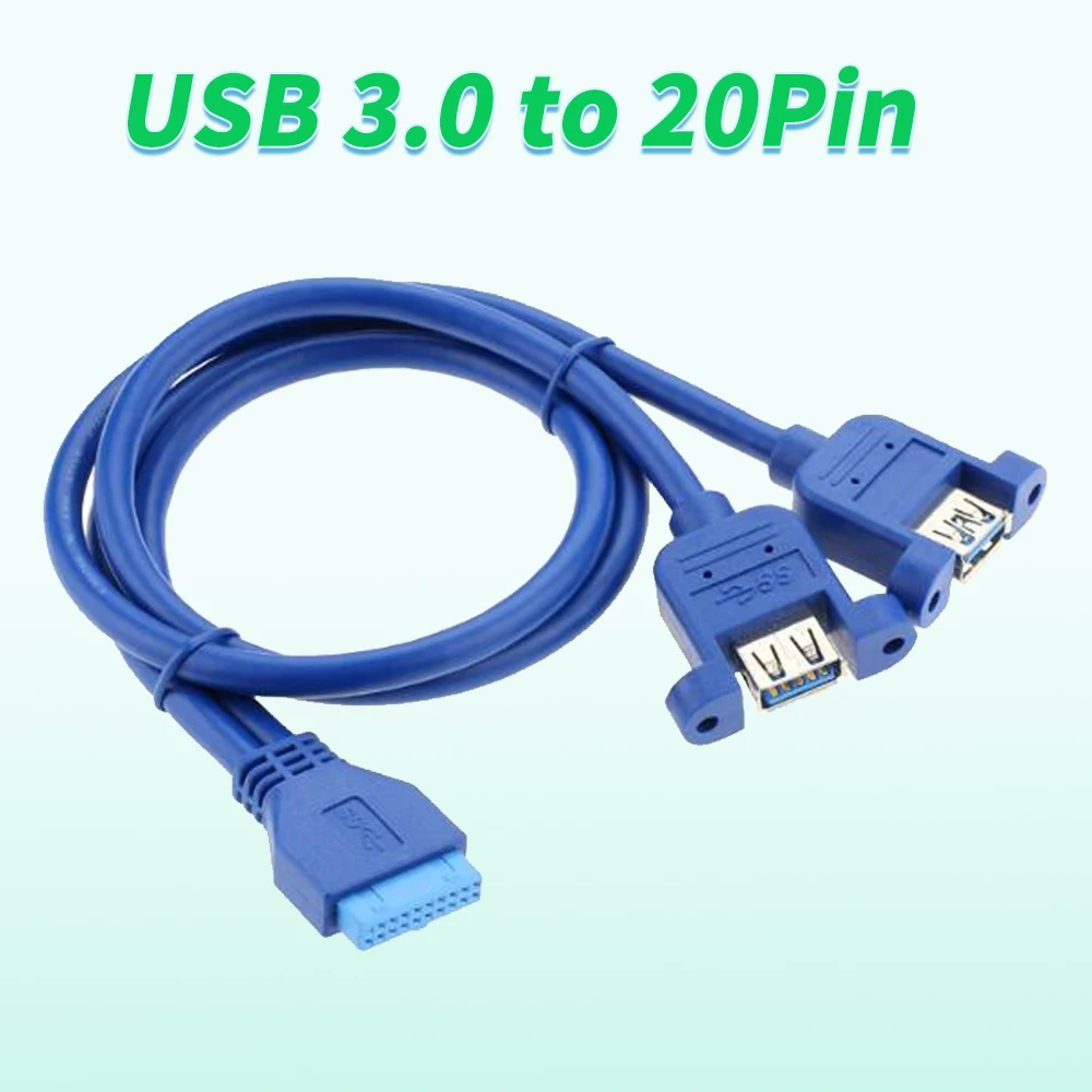 

Двойной двойной порт USB 3,0 мама винтовое крепление типа панели к материнской плате 20-контактный Удлинительный кабель 30 см 50 см 80 см 0,3 м 0,5 м 0,8 м