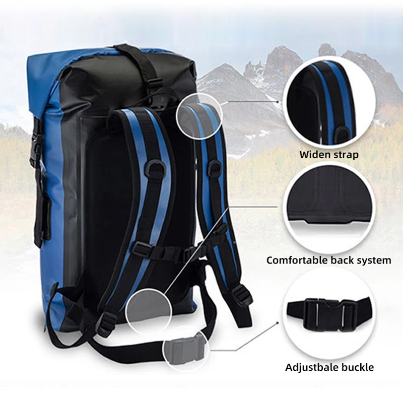 Tactical Backpack PVC Outdoor Sports Backpack Large Capacity 35L 55L 85L Fishing Storage Bag Beach Swimming Rafting River Rafting Boating Bags