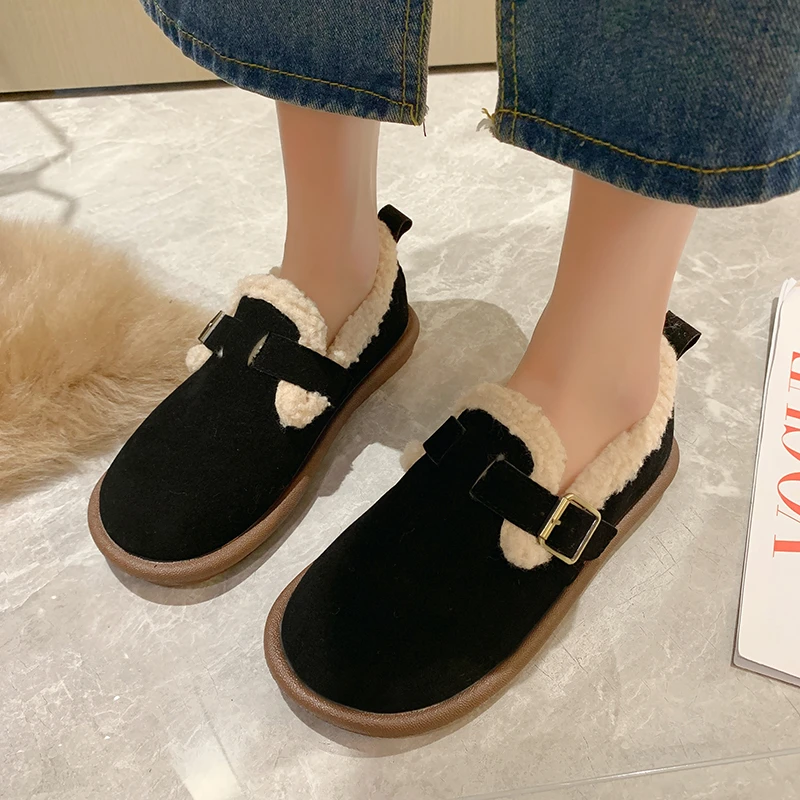 

Warm Women's Slippers Women's 2022 New Fashion Temperament Solid Color Plush Winter Rubber Casual Women's Shoes for Women