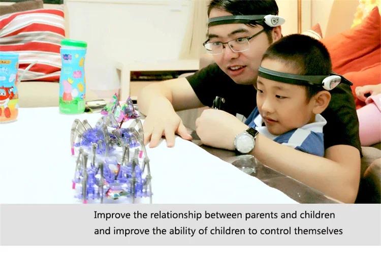 Mindlink RC Spider Robot Headband kit Brainlink Toys EEG Training Novelty High Tech Toys Focus app game gift for children adults rc spider robot kit