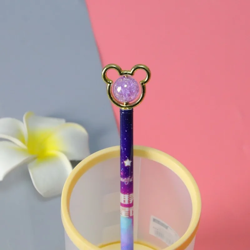 Cute Cartoon Crystal Bear Gel Ink Pens Kawaii Stationery Material Gel Pen 5