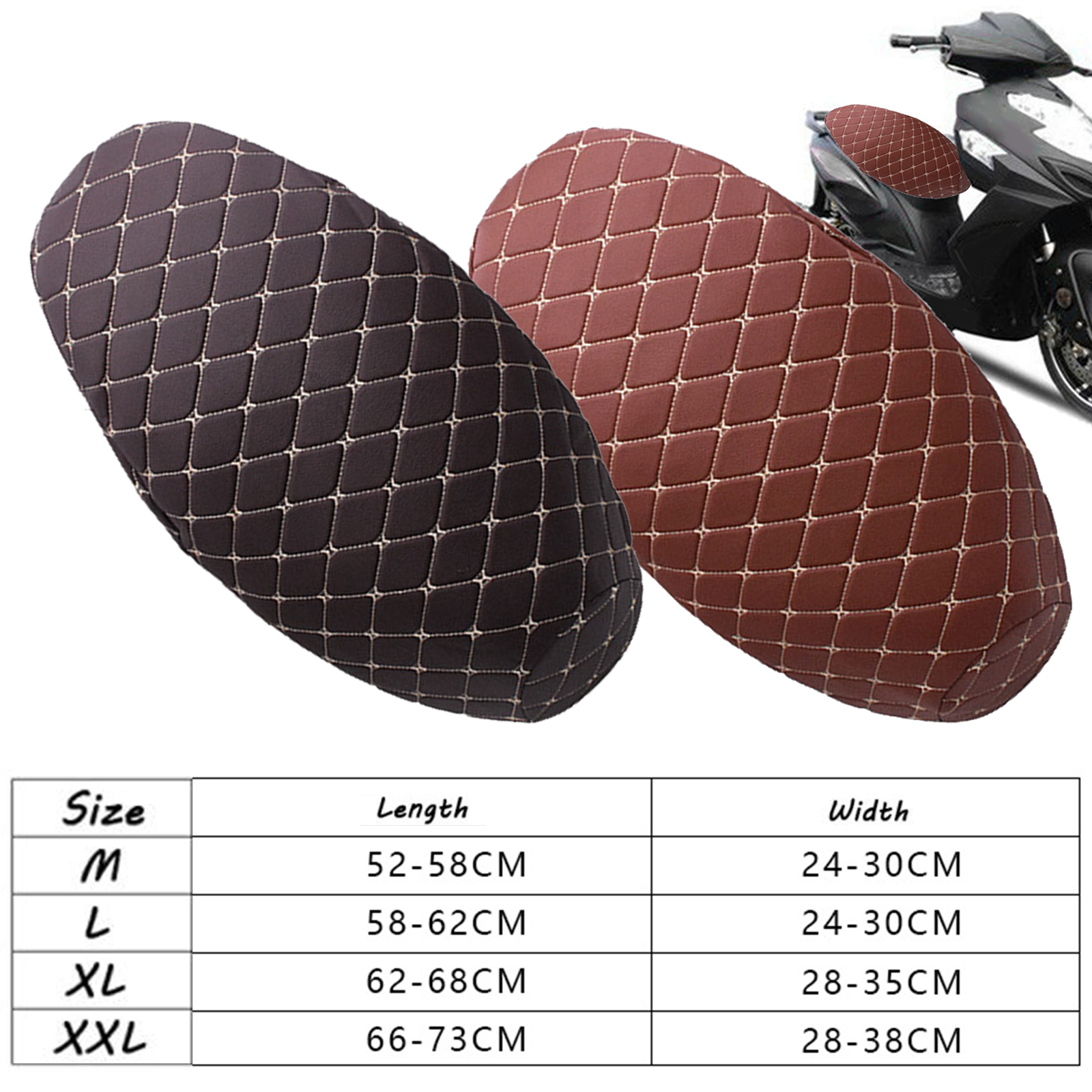 Motorcycle Seat Cushion Cover Accessories Protector Protection Breathable Flexible Storage Anti-Skid PU Leather for Scooter