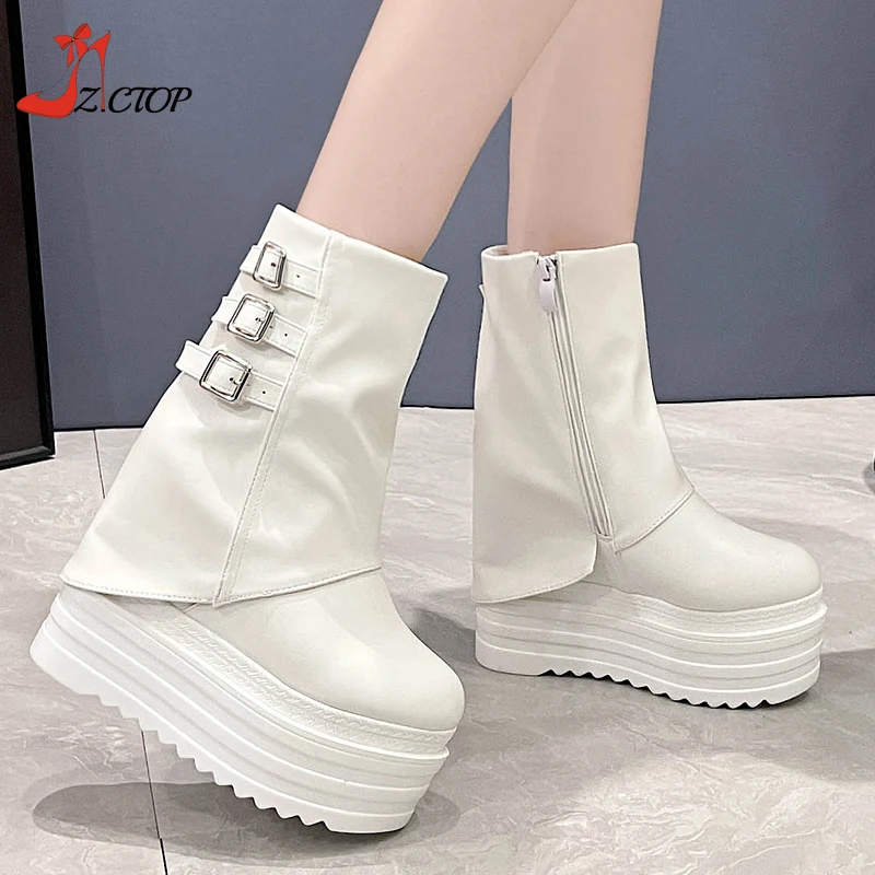 Sandales Compensées Femmes En Cuir Tressé - Semelle épaisse, Lanières élastiques