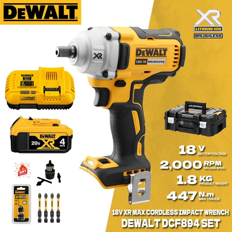 DEWALT DCF894 Cordless Impact Wrench With 18V/20V Lithium Battery Brushless  Rechargeable Wrench Power Tools DCB115 DCB118 - AliExpress