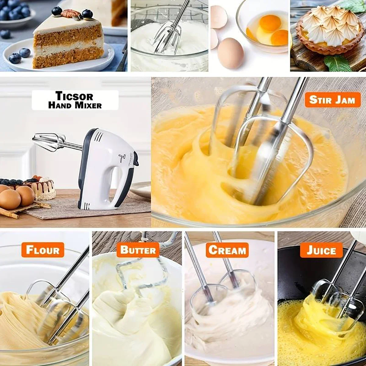 White Color Handheld Electric Egg Beater Household Automatic Mixer Egg White and Cream Beater Mini 7-speed Egg Beater 5