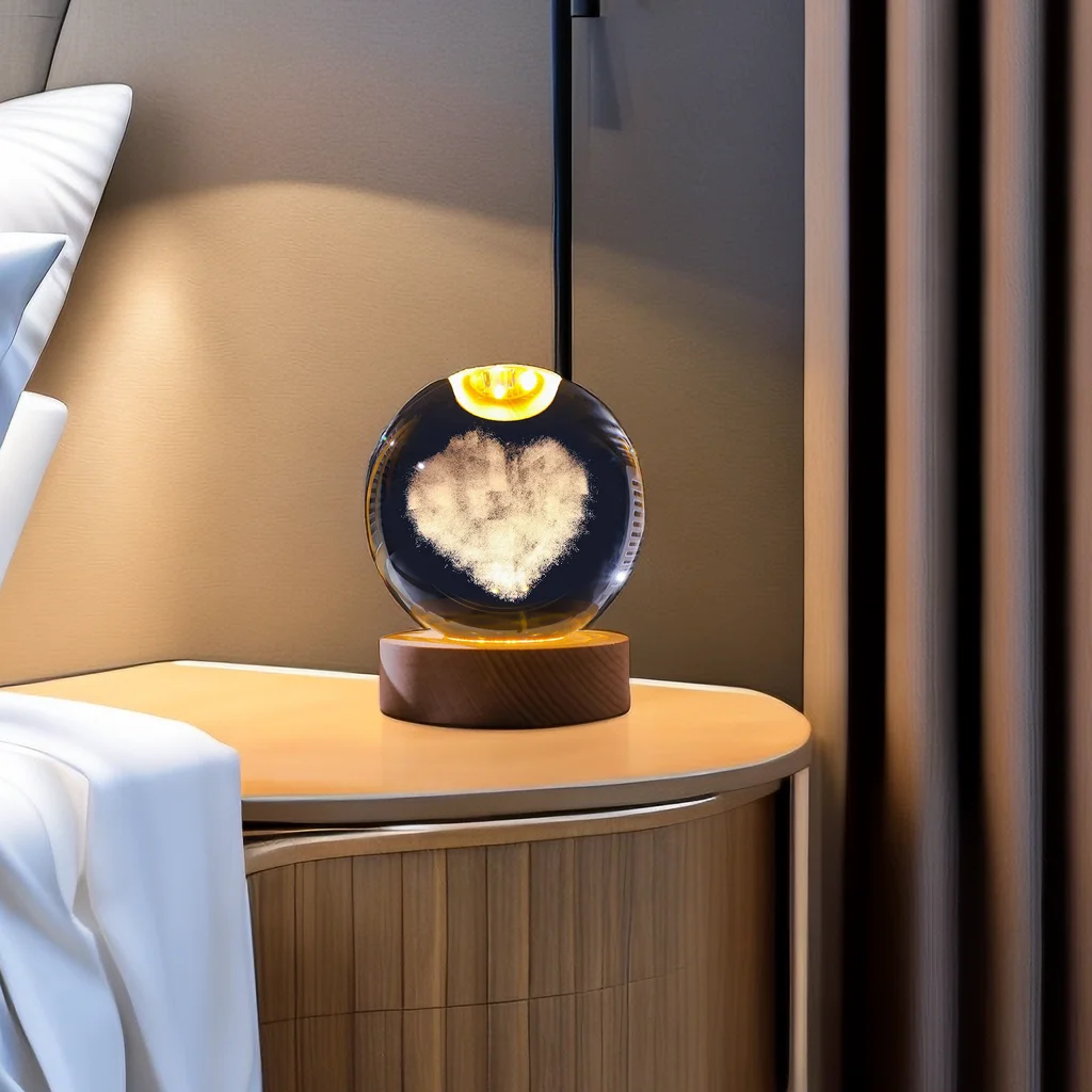 1 יחידה, חריטת לייזר 3D ענן אהבה לילה אור, עם תאורה צבעונית מחזיק מנורת עץ, קישוט לבית, מתאים לבית