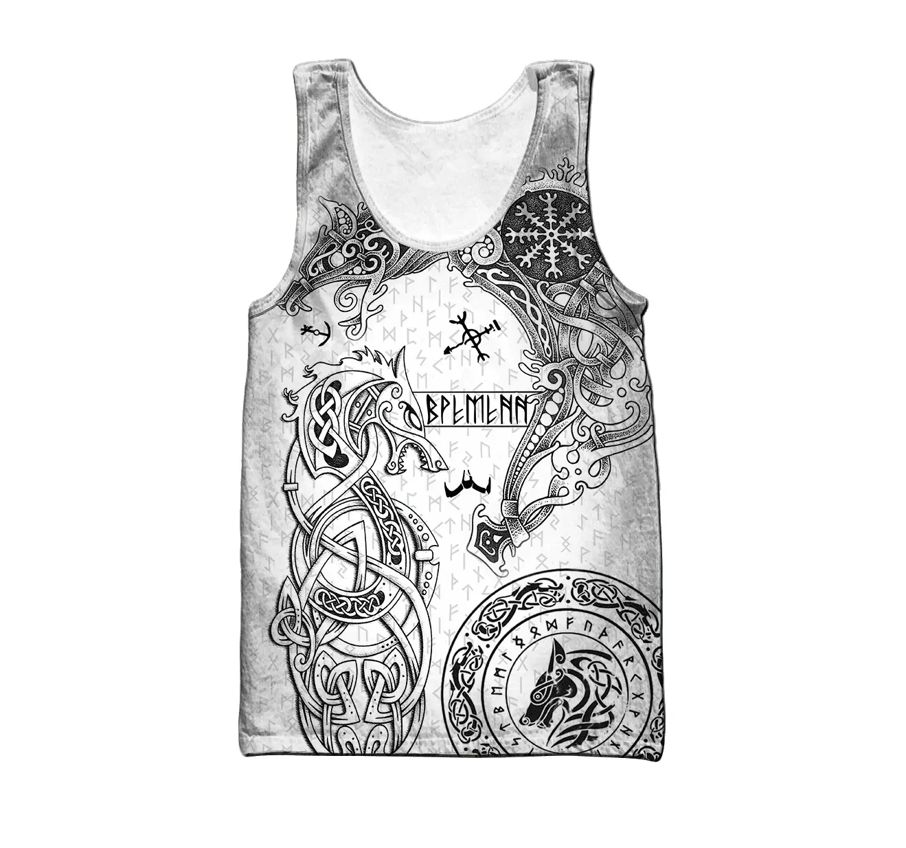 Odin Raven Fenrir Wolf Tattoo 3D Printed Men vest Summer Harajuku Sleeveless Tees Unisex Casual Polyester Tank Tops BX-74 images - 6