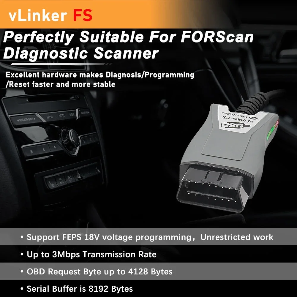 

For Ford FORScan Mazda VLinker FS ELM327 OBD2 OBDII Car Diagnostic Tools ELM 327 Scanner OBD 2 HS/MS-CAN Code Reader Auto Tester