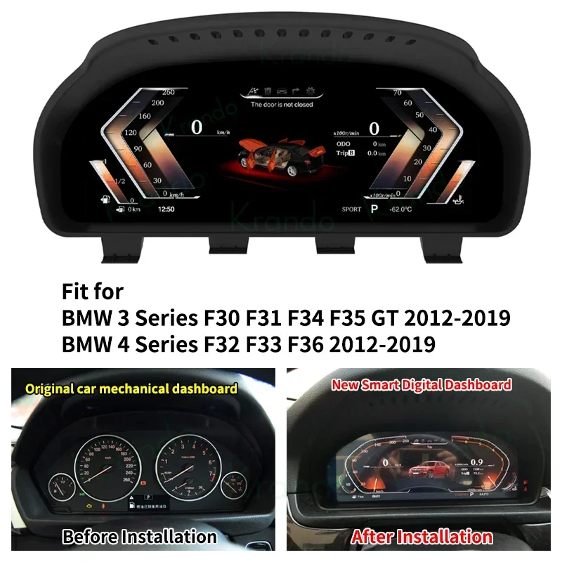

Cockpit For BMW 3 Series F30 F31 F34 F35 GT 4 Series F32 F33 F36 2012 - 2019 Digital Cluster Instrument Smart Speedometer