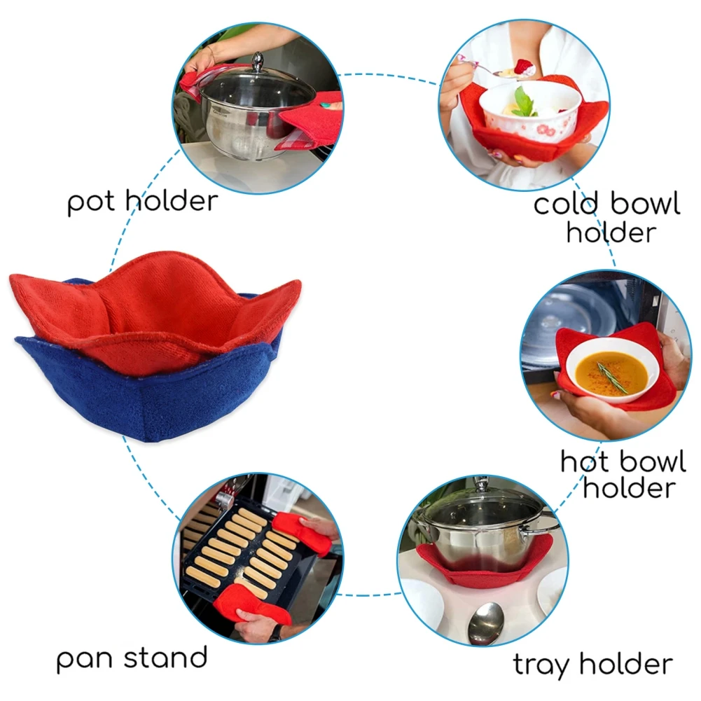 1Pc Cotton Bowl Huggers Microwave Safe Bowl Holder Heat Resistant Cozy Holder Kitchen Accessories Supplies Utensil kitchen tools