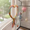 Bird Stand  Grinding Claw Embossed Cage Decoration Bird Swing Bird Toy Creative Gift Love Bird Color  Rope Accessories 2