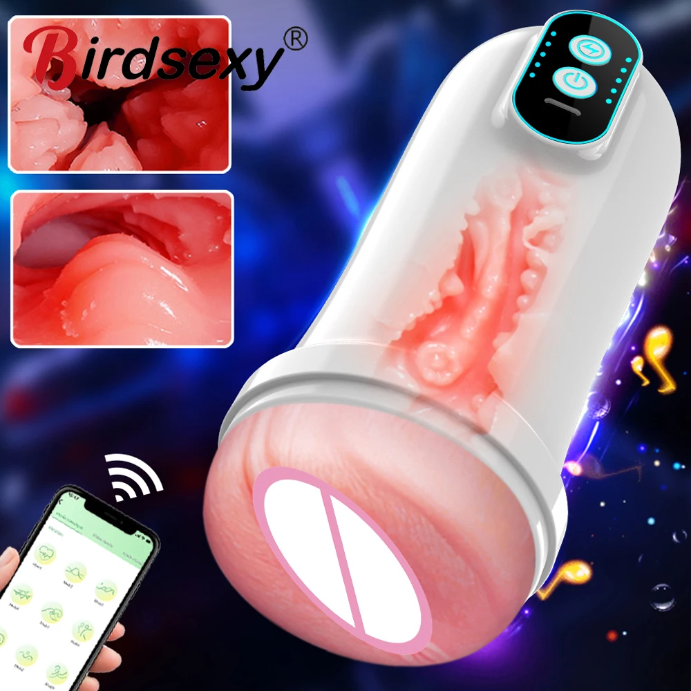 APP Fernbedienung Automatische Saugen Männlicher Masturbator Tasse Echte Vagina Vibration Blowjob Masturbation Erhitzt Sex Maschinen Spielzeug Für Mann 1