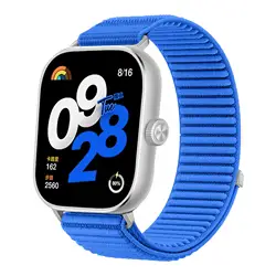 Adjustable Nylon Loop Strap with Metal Buckle - Premium Sport Replacement Bracelet - Redmi Watch 4 5 (Klein Blue)