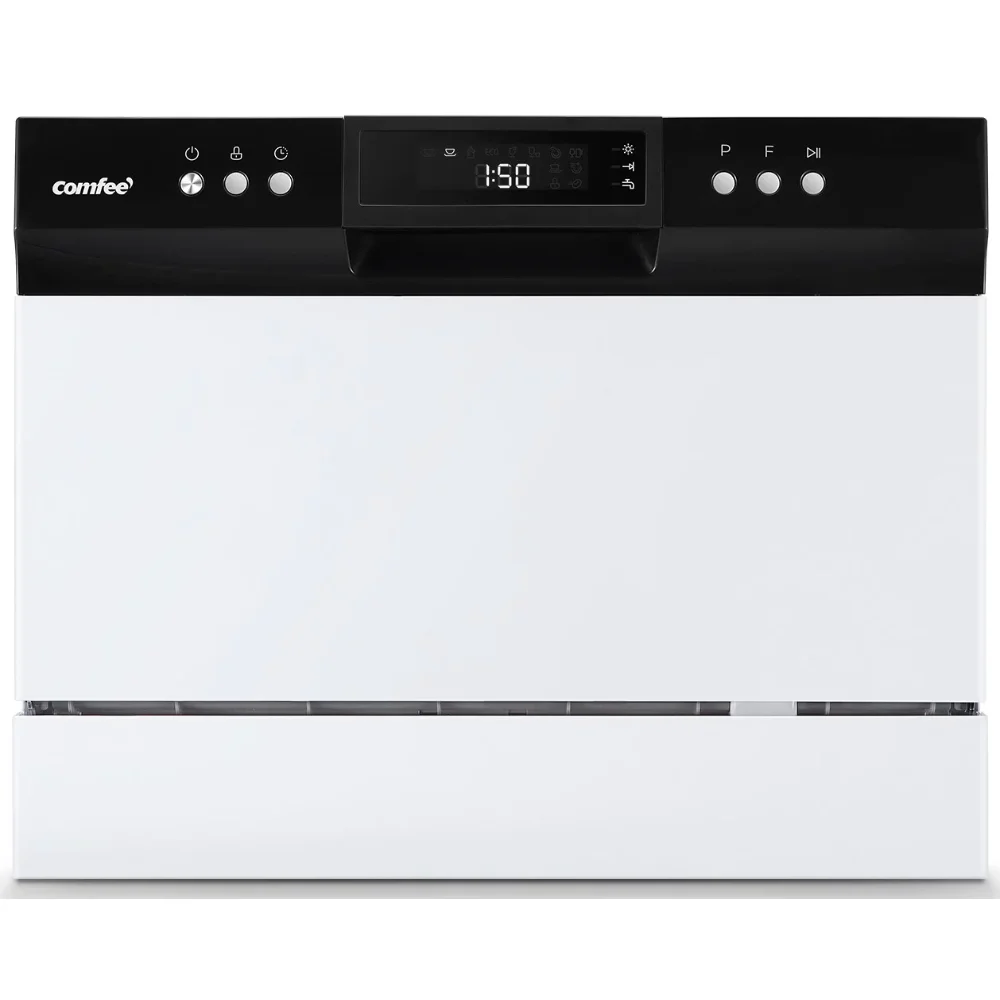 

Comfee 6-Place Setting EnergyStar Compact Countertop Dishwasher with 8 Cleaning Settings, CDC22P1AWW, White