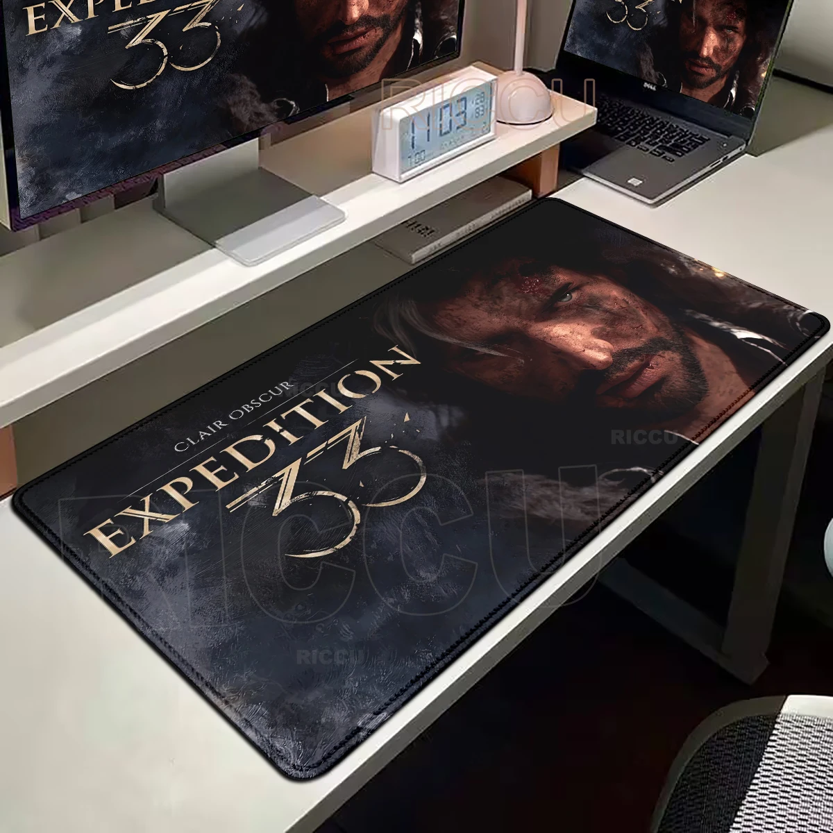Générique Clair Obscur: Expedition 33 Tapis De Souris XL Noir
