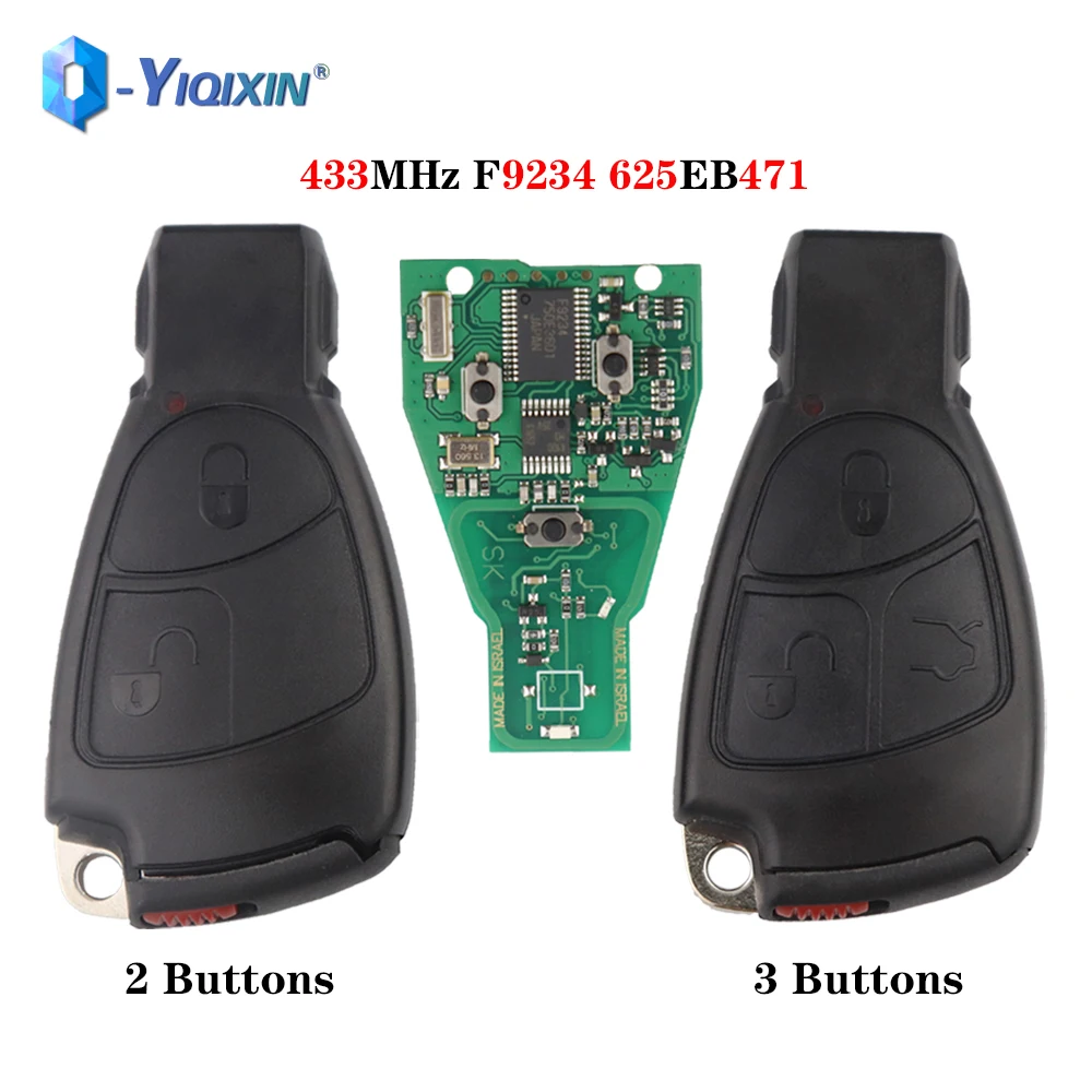 YIQIXIN 433Mhz 2/3 Button Remote Car Key For Mercedes Benz NEC B C E S Class ML SL  SLK CL W204 W203 W211 W208 MB Fob Keyless Go