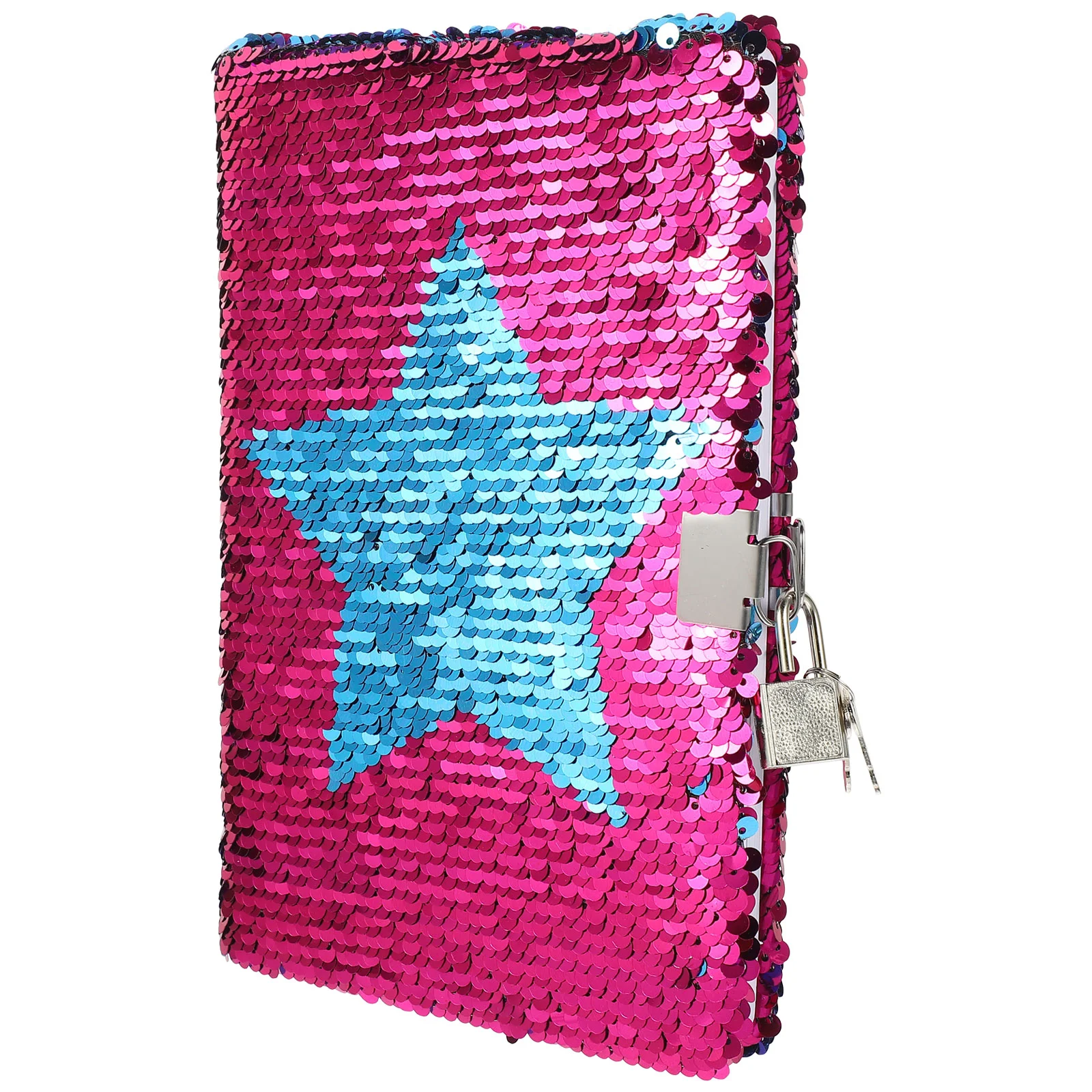 

Decorate Sequin Notebook Child The Girl Diary with Lock Key Double Offset Paper Glitter