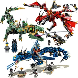 Blocs de construction Dragon Mecha de Ninja, jouets en briques, modèle de chiffres ninjagotés, cadeaux compatibles avec les City Friends 