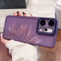 Luxury Silicone Skin - Friendly Transparent TPU Shockproof Case for OPPO Reno14 F (PURPLE)