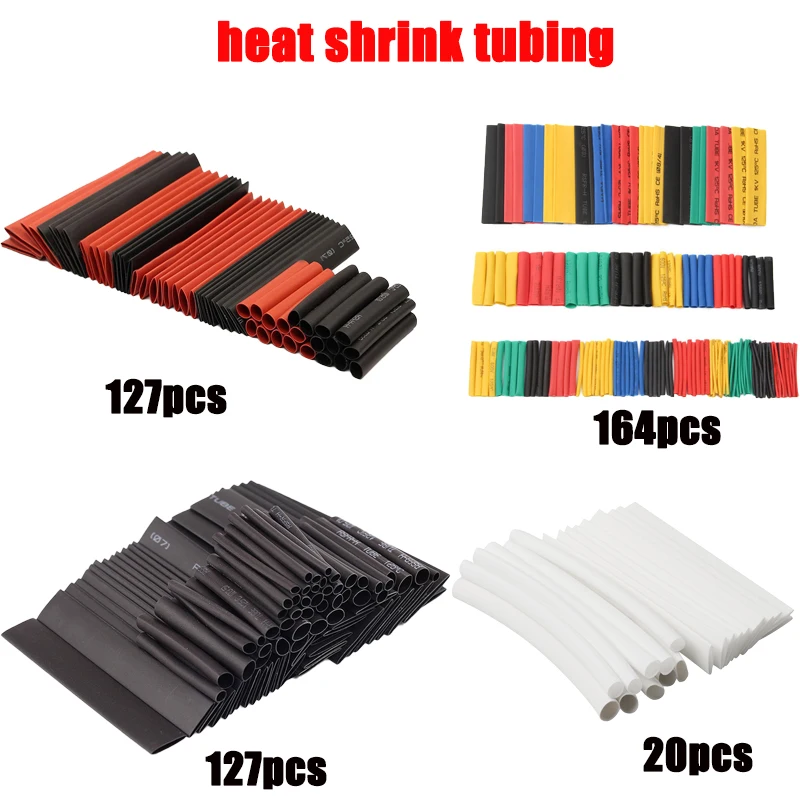 20/70/127/164pcs Heat Shrink Sleeving Tube Electrical Heat Shrinkable