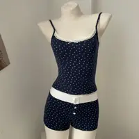 Floral Print Eyelet Camisole Women Lace Trim Bow Sleeveless Slim Tank Tops Summer New Sweet Chic Vintage Vest Crop Top Y2k - Image 5