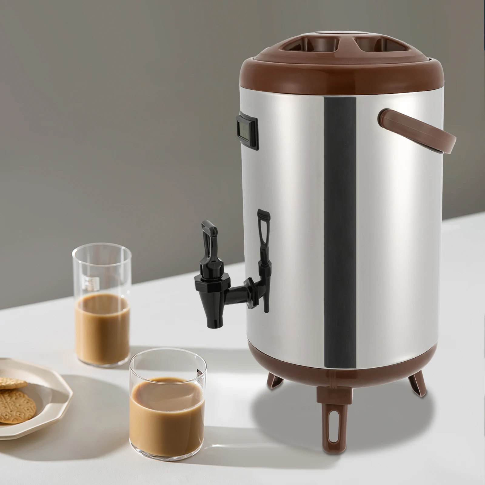 

Stainless Steel Insulated Beverage Cooler Drink Container with Spout, Cold Hot Drink Dispenser