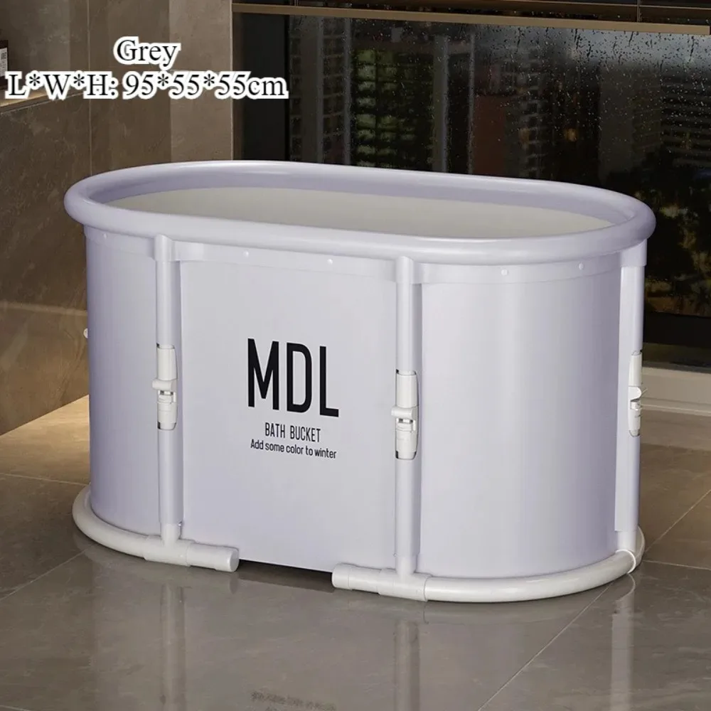 Folding Bathing Bucket Space Saving Stable Thickened Bracket Bath Tub Portable Shower Container Without Cover Bathroom Accessory