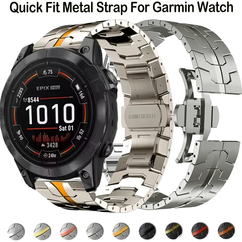 Premium Titanium Color Stainless Steel Quick Fit Watch Strap