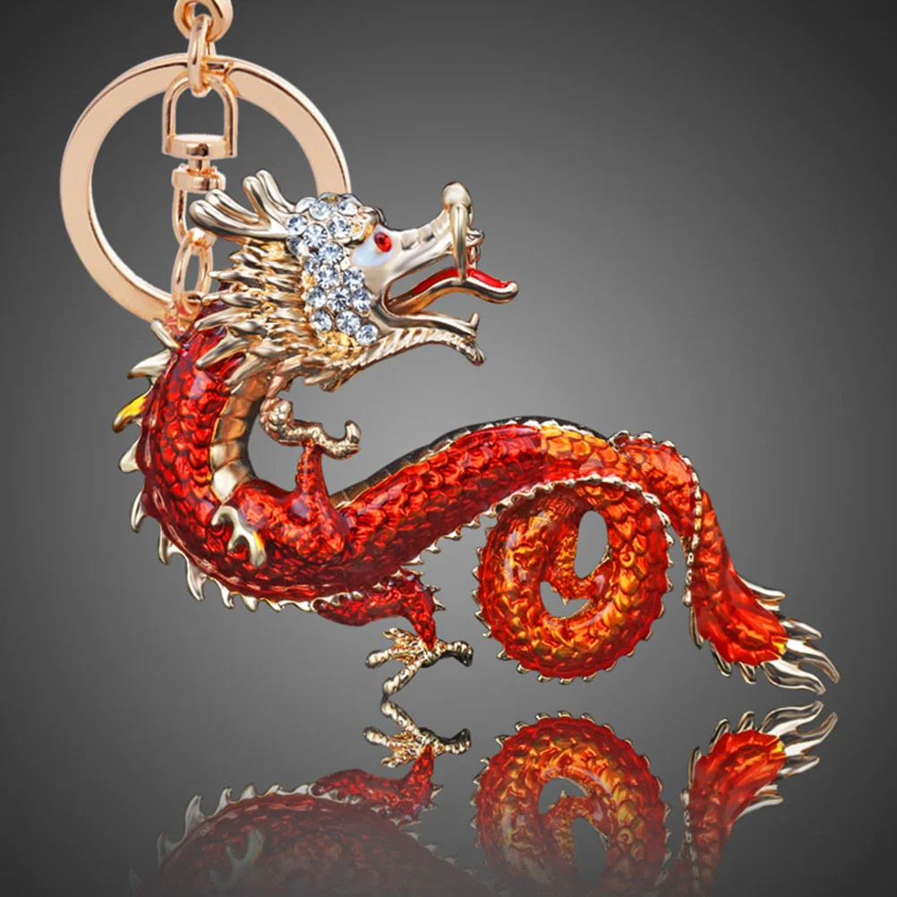 

Backpack Hanging Decor Crafts Small Dragon Key Rings Rhinestone Chain Cartoon Rhinestones Charm