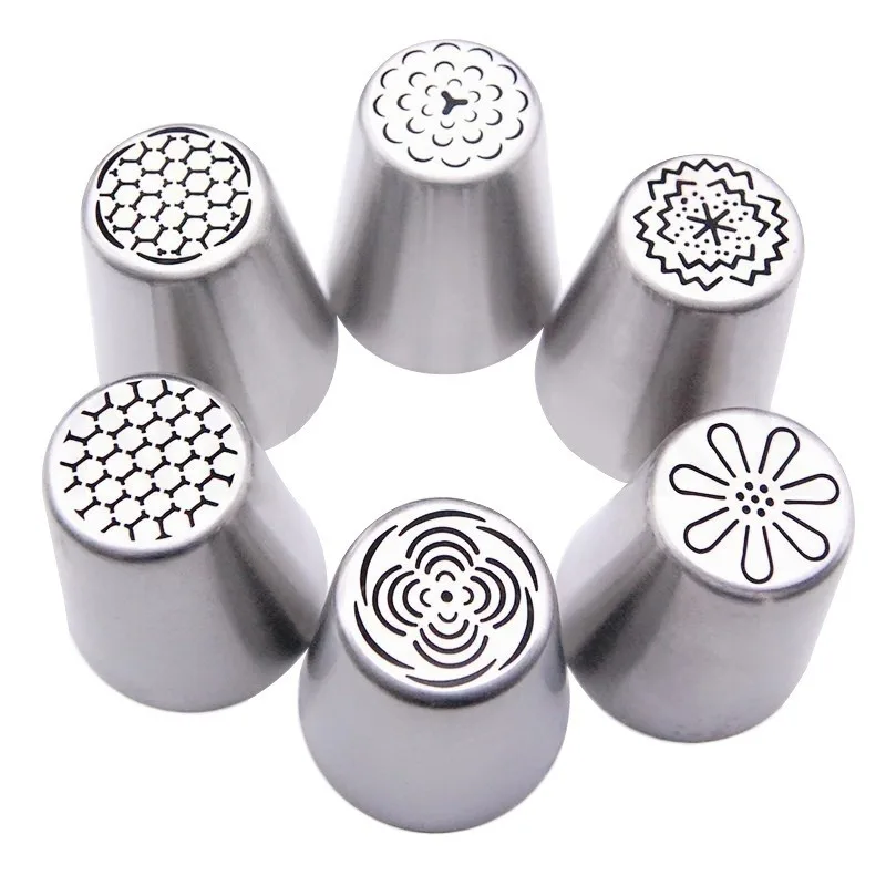 Cake Decorating Tip Set Cake Icing Nozzles Baking Nozzle Set Cake Decorating Nozzle Set 6/8Pcs Russian Tulip Flower Cake Icing Piping Nozzles