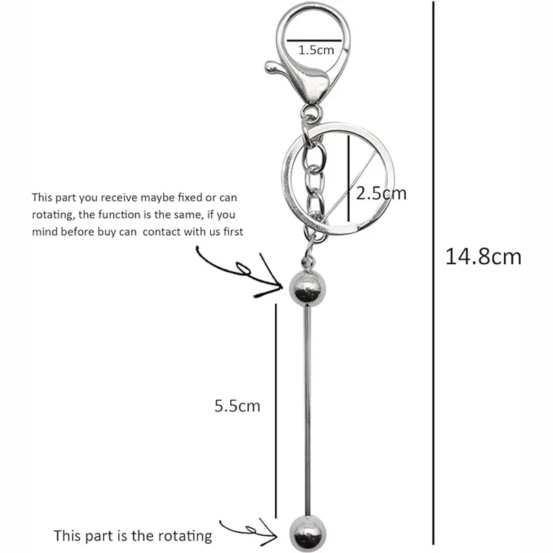 Beadable keychain Bars Beadable Blanks Keychain Projects Pendant for Kids Adults Backpack Car Keychain Birthday Party Favor Gift