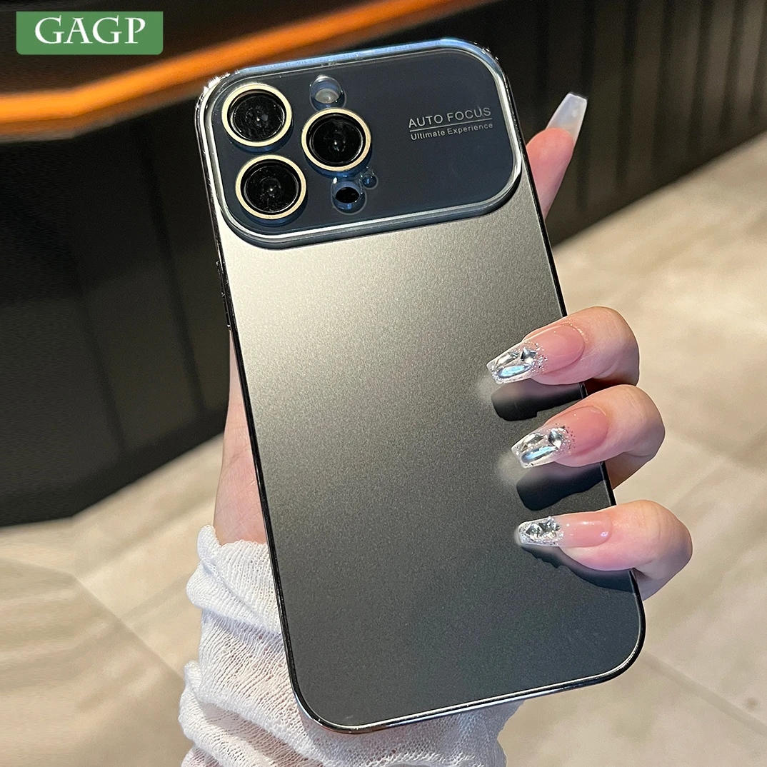 Custodia Ag Grigia In Titanio Naturale Per Iphone 12 13 14 15 Pro Max Custodia Protettiva Per Fotocamera Con Finestra Grande Per Iphone 15Pro