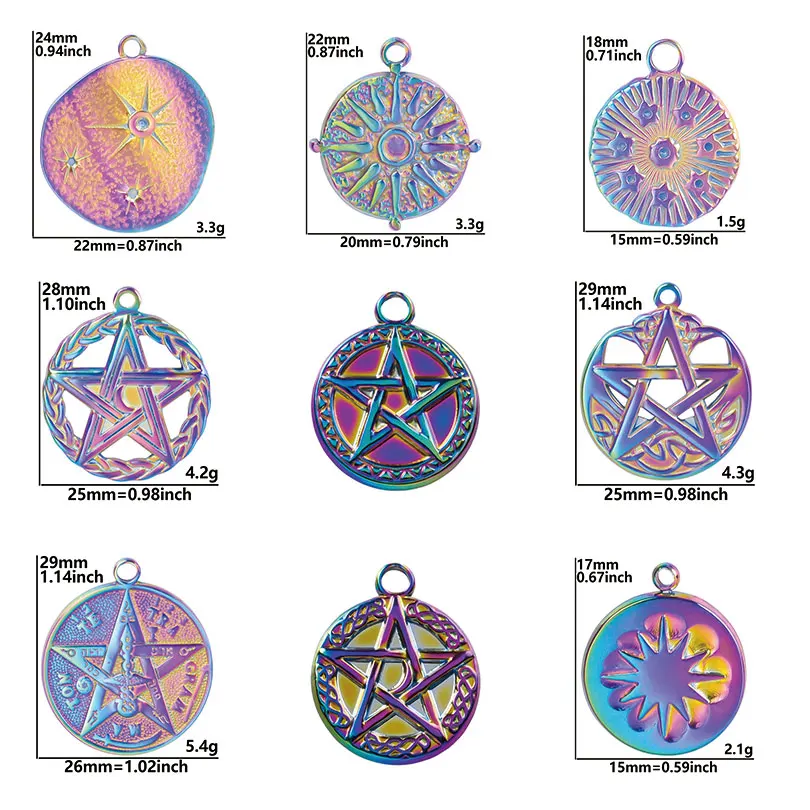 

10PCS DIY Pendants In Rainbow Colors For The Making Of Earrings And Bracelets Stylish Jewelry Craft Supplies Bright Star
