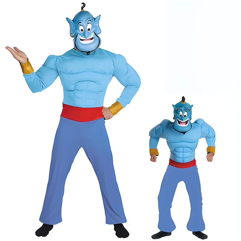 Male Kids Boys Aladdin Prince Cosplay Masquerade Children's Role-playing Prince Costume Blue Indian Arabian Muscle Costume kids cosplay costume