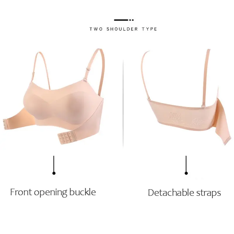 ANRIO Strapless Bras for Women with Big Breasts Pushup Invisible Seamless  Bra Wireless Convertible Bandeau Bralette Lingerie Tops (Color : Natural,  Size : L/L) : : Fashion