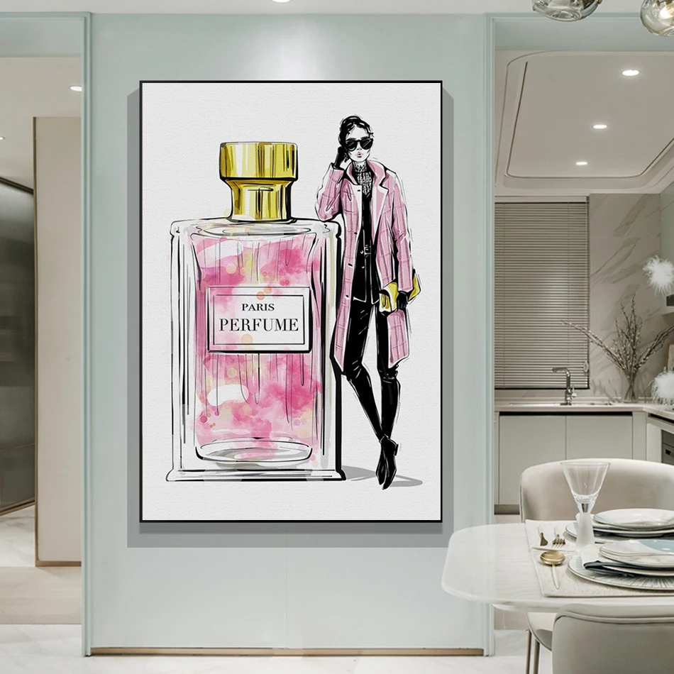 Fashion Paris Perfume Bottle Canvas Painting Modern Street Graffiti Posters  Perfume and Flower Prints for Living Room Home Decor - AliExpress