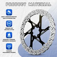Disques de frein BUCKLOS pour vélo, 140 mm, 160 mm, 180 mm, 203 mm, ultralégers, pour vélo de route et VTT, freins à disque hydrauliques avec 6 boulons 2