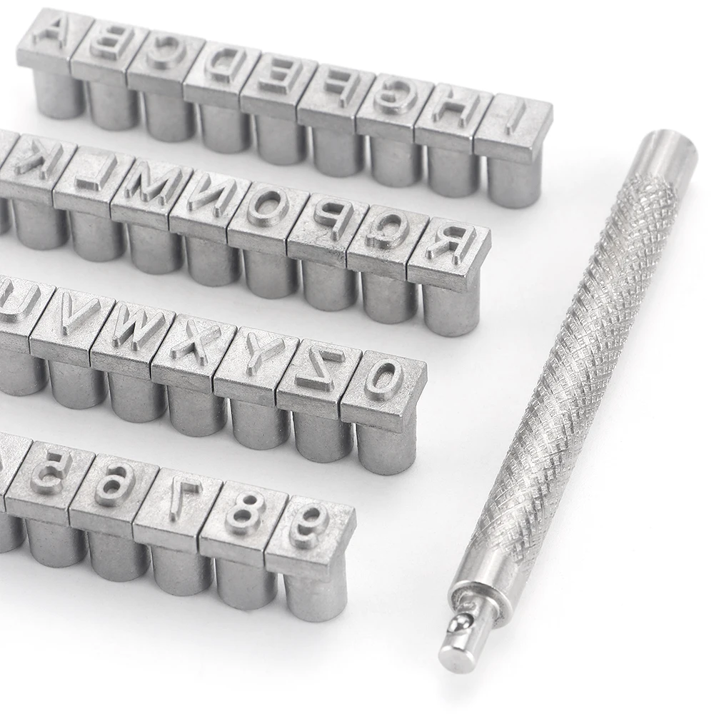 37 Pcs Number and Letter Stamp Set (A-Z + 0-9) Punch Imprinting Metal Stamping kit Leather Belt Bag Plastic Wood