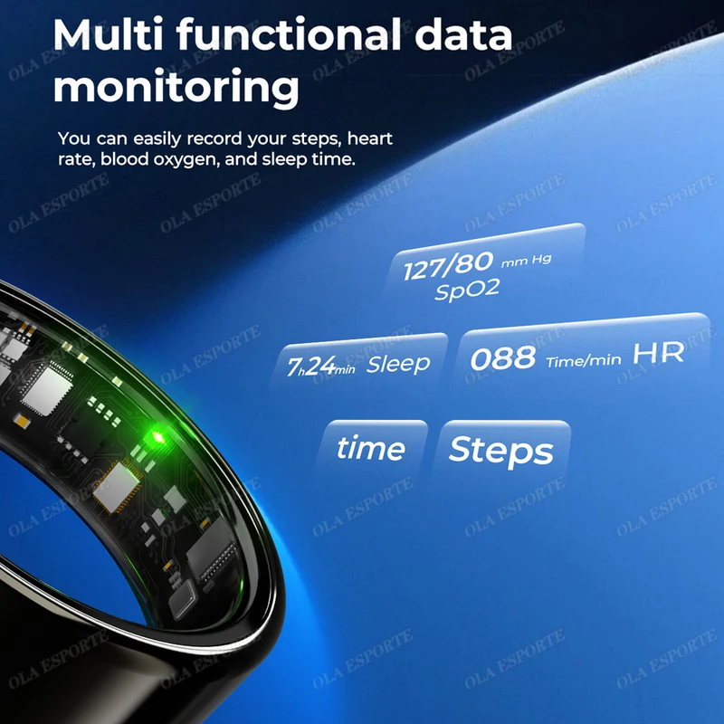 For Smart Ring Men Women Bluetooth Monitor Blood HeartRate