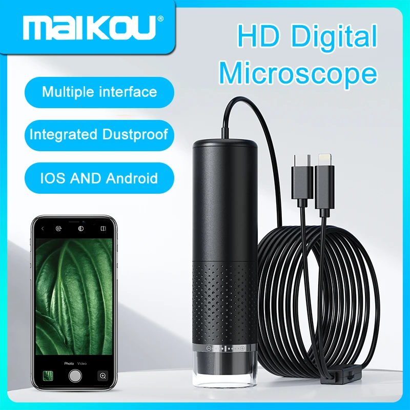 

Цифровой микроскоп высокой четкости для IPhone IOS Android ручное портативное электронное увеличительное стекло HD 1600X