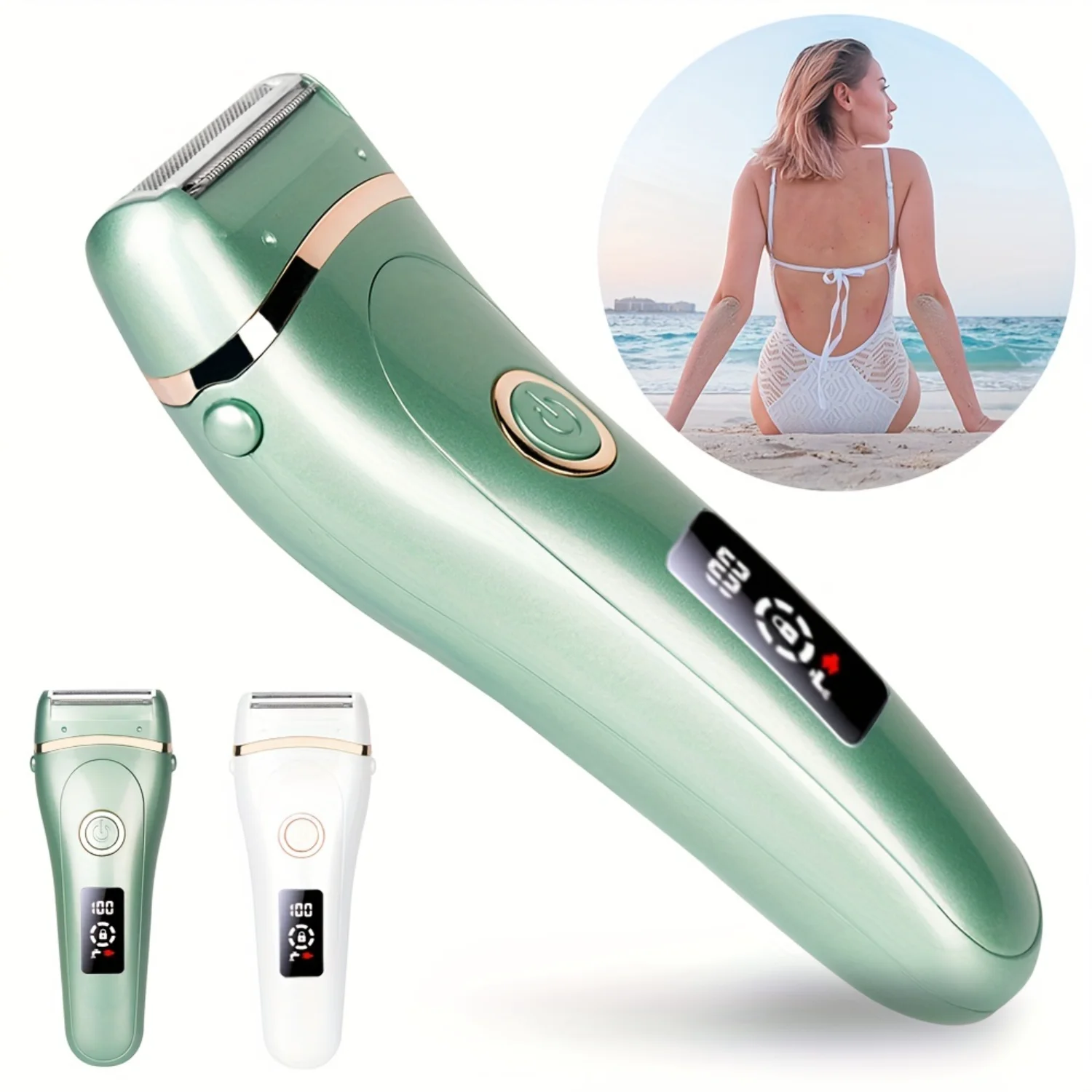 Rechargeable Women's-LED Display, Painless Hair Removal for Legs, Pubic & Sensitive Areas!