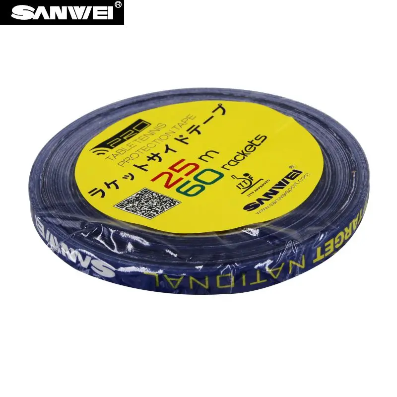 1cm*25M Original SANWEI Table Tennis Racket Edge Tape Side Protector Ping Pong Bat Protection