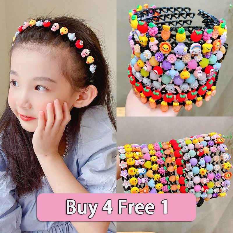 New Girls Cute Cartoon Animals Wave Hairbands Children Kids Lovely Hair Decorate Headband Hair Hoops Fashion Hair Accessories new children s hat scarf gloves set boys girls lovely knitted woollen hats baby plush hat scarf lovely thick ear protection hat