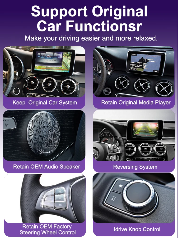 AUTOTOP Drahtloser Carplay Android Auto Touchscreen für Mercedes-Benz A-Klasse W176 NTG 5.0 NTG 4.5 – Detail 6