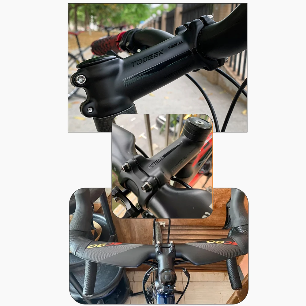 TOSEEK Ultralight Aluminum Bike Handlebar Stem 6° 7° 17° 25° Degree Mtb Stem 35mm-120mm Power Mtb 31.8mm Mountain Bicycle Stem